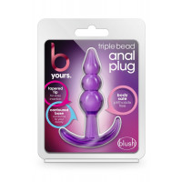 Анальный плаг B YOURS TRIPLE BEAD ANAL PLUG PURPLE