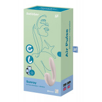 Двойной смарт вибратор с вакуумной стимуляцией клитора Satisfyer Sunray Connect App Pink