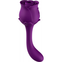 Двойной вибратор с вакуумной стимуляцией Stymulator- ROSE S-E05 purple