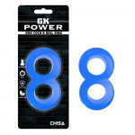 Эрекционное кольцо восьмерка Chisa GK Power, синее