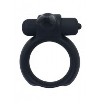Эрекционное виброкольцо Toyz4Lovers с отростком-кроликом для клиторальной стимуляции, черное