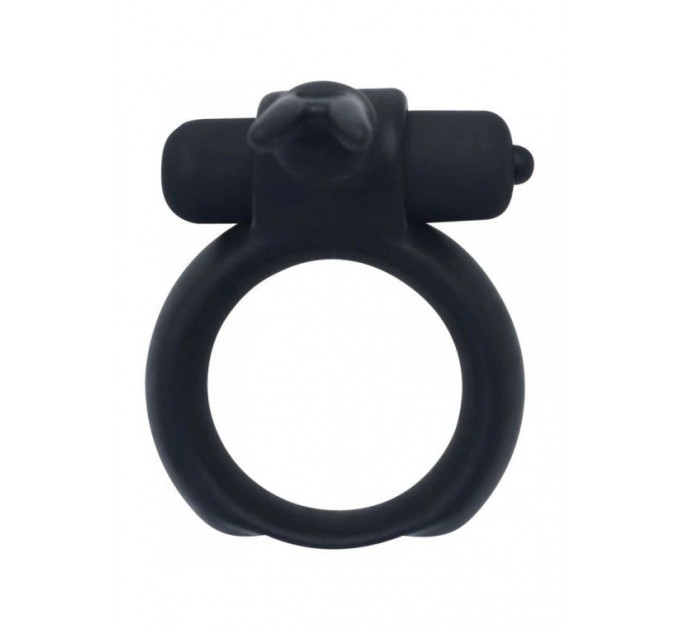 Эрекционное виброкольцо Toyz4Lovers с отростком-кроликом для клиторальной стимуляции, черное
