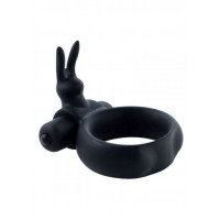 Эрекционное виброкольцо Toyz4Lovers с отростком-кроликом для клиторальной стимуляции, черное