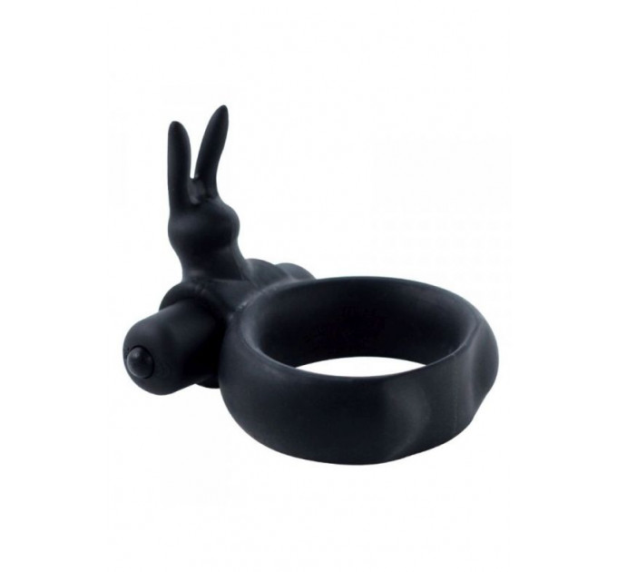 Эрекционное виброкольцо Toyz4Lovers с отростком-кроликом для клиторальной стимуляции, черное