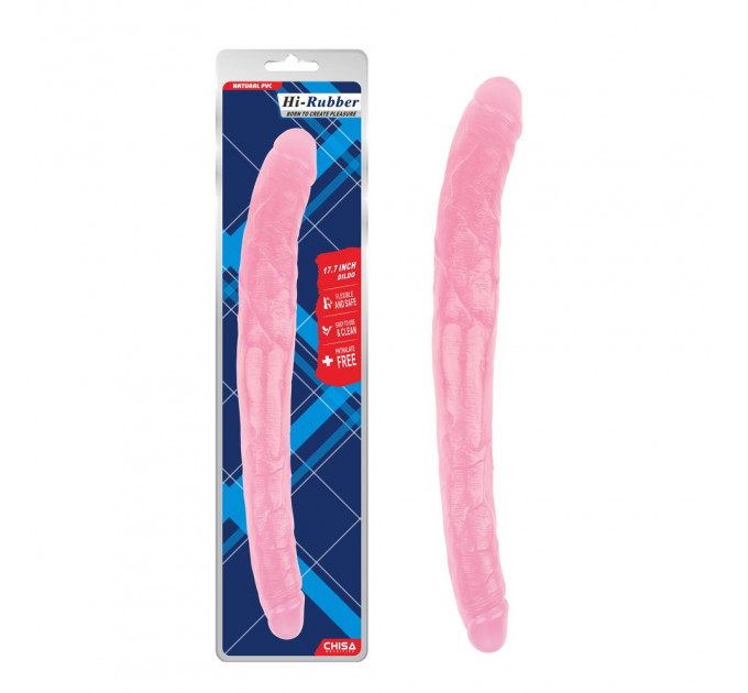 Фаллоимитатор двойной Chisa Hi-Rubber 45 см, розовый
