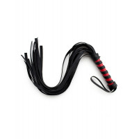 Флогер зі штучної шкіри Star Night з червоно-чорною ручкою, One Size