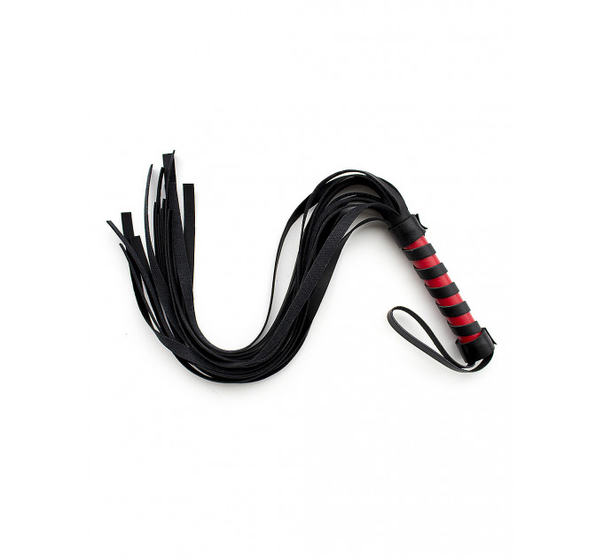 Флогер зі штучної шкіри Star Night з червоно-чорною ручкою, One Size