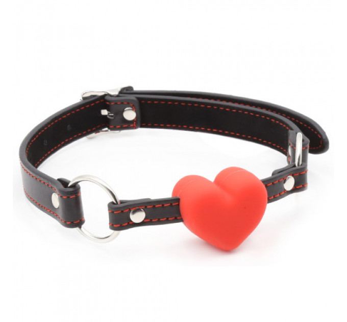 Кляп DS Fetish Mouth gag heart red/black