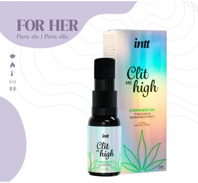 Клиторальные капли с сужающим и согревающим эффектом Intt Clit me High Cannabis, 15 мл