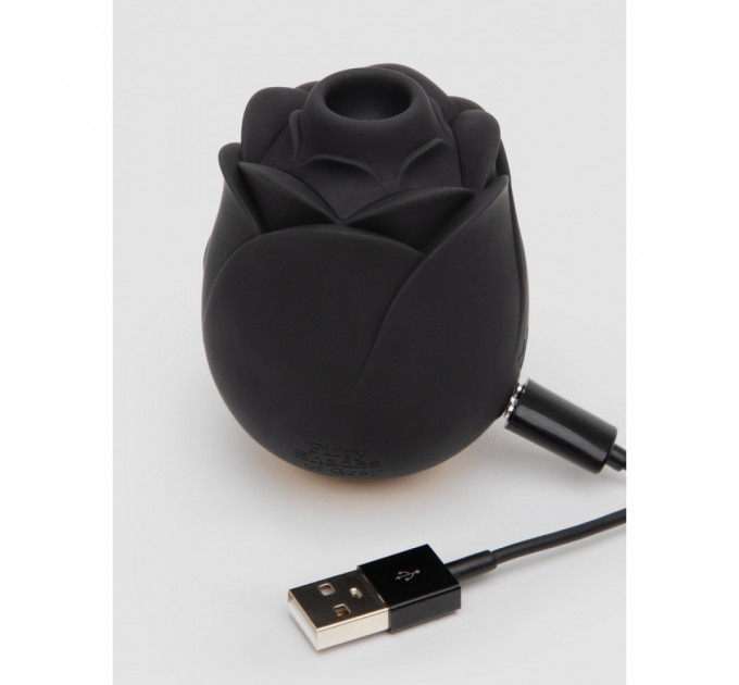 Клиторальный стимулятор в форме розы Fifty Shades of Grey Rose Clitoral Suction черного цвета