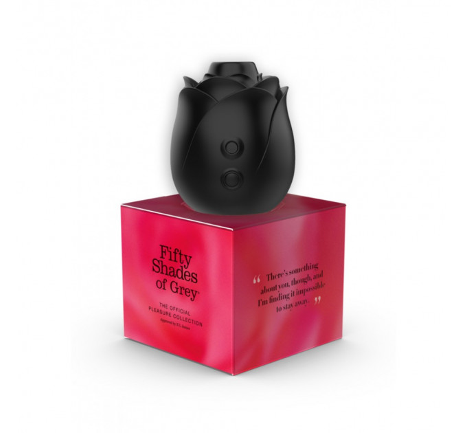 Клиторальный стимулятор в форме розы Fifty Shades of Grey Rose Clitoral Suction черного цвета