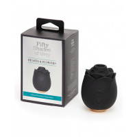 Клиторальный стимулятор в форме розы Fifty Shades of Grey Rose Clitoral Suction черного цвета