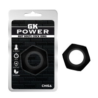 Кольцо эрекционное Chisa GK Power Nust Bolts Cock Ring в виде болта, черное