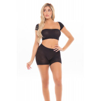Комплект из 3-х предметов: шорты, бандо и болеро, Pink Lipstick, черный, One Size