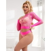 Комплект у велику сітку, топ з трусиками Star Night, рожевий, XS-M