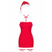 Комплект- платье и шапка Санты Obsessive Kissmas chemise, красный, XXL