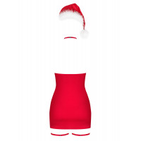 Комплект- платье и шапка Санты Obsessive Kissmas chemise, красный, XXL
