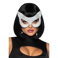 Костюмная маска для глаз Leg Avenue с искусственными стразами серебристого цвета