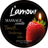 Массажная свеча L'amour Seductive Strawberry с ароматом клубники, 30 мл