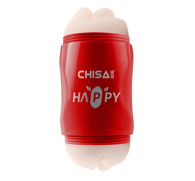 Мастурбатор двухсторонний Вагина и Рот Chisa Portable Happy Cup в колбе
