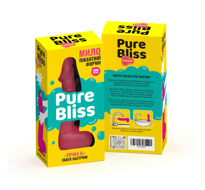 Мыло член на присоске Pure Bliss MINI красный, 15 см