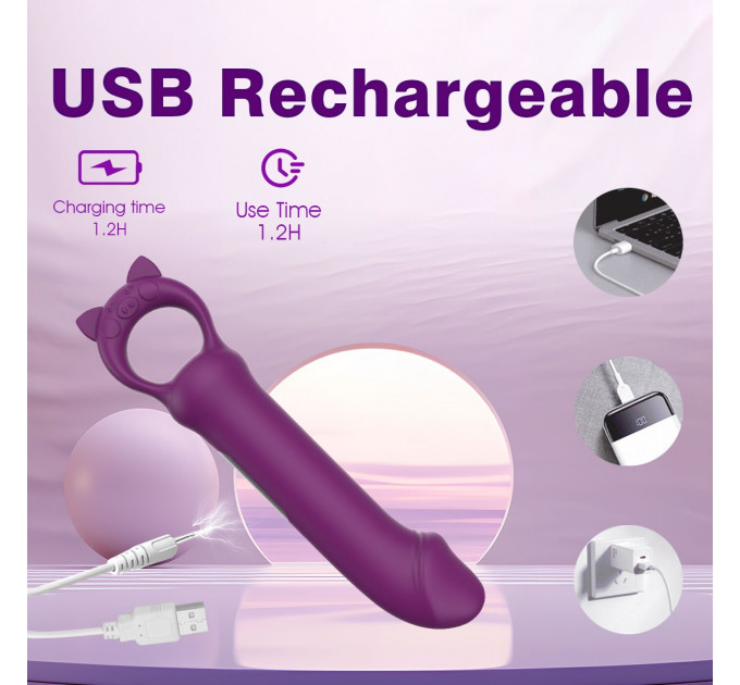 Мини-вибратор Every Night Toys Grace фиолетовый, 10 режимов вибрации