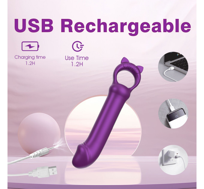 Мини-вибратор Every Night Toys Grace фиолетовый, 10 режимов вибрации