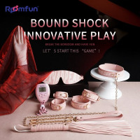Набор БДСМ с электростимуляцией Roomfun Bondage Gear With Massager розовый