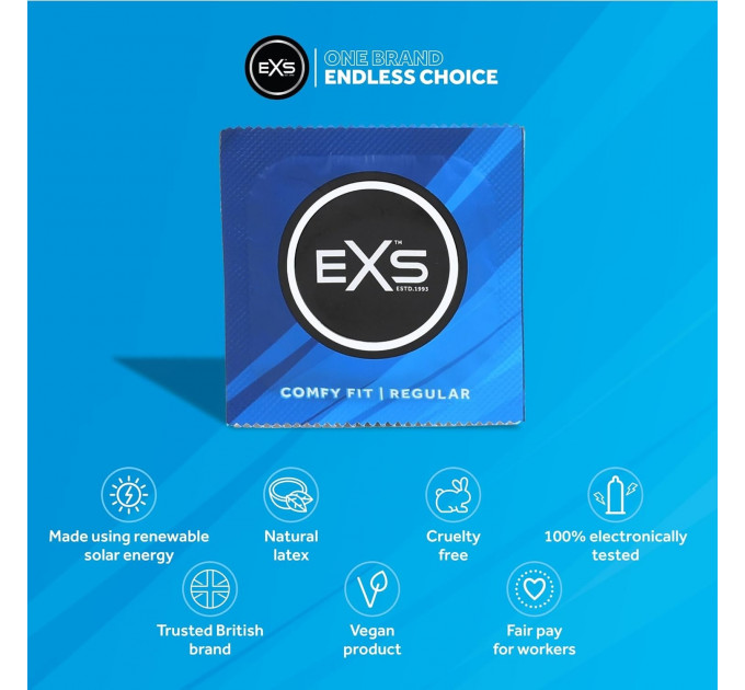 Набор латексных презервативов EXS Regular комфортной формы с резервуаром (цена за 10 шт.)