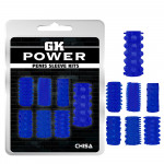Набор насадок на пенис Chisa GK Power с разным рельефом, синий