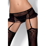 Пояс для чулок Obsessive Finesia черный, L/XL