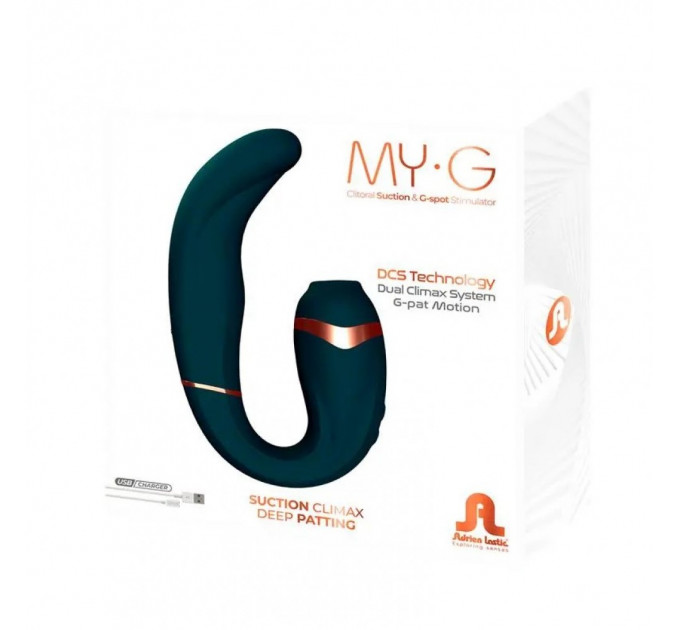 Вакуумный стимулятор клитора и точки G Adrien Lastic My-G из силикона, зеленый