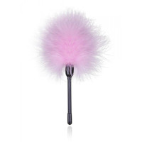 Тиклер на короткой ручке, перо, розовый, 20 см