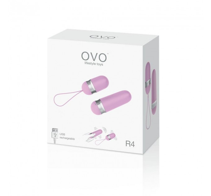 Виброяйцо с пультом управления OVO R4 REMOTE розовое