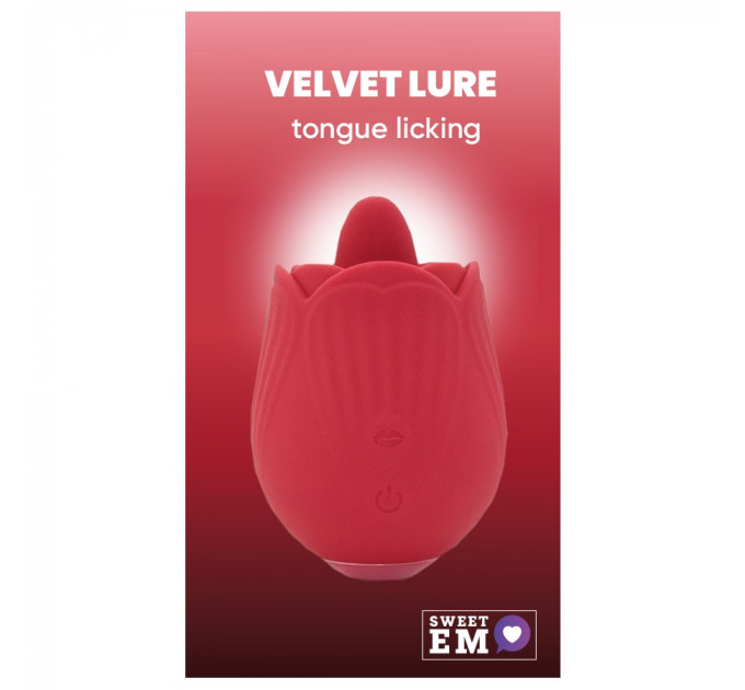 Вибратор розочка з язычком Sweet Em, 10 режимов, красный