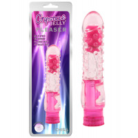 Вибратор с рельефом Chisa Crystal Jelly Pleaser на батарейках, розовый