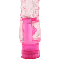 Вибратор с рельефом Chisa Crystal Jelly Pleaser на батарейках, розовый