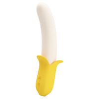 Вибратор в форме банана Pretty Love Banana Geek с фрикциями, 19.5 х 3.1 см