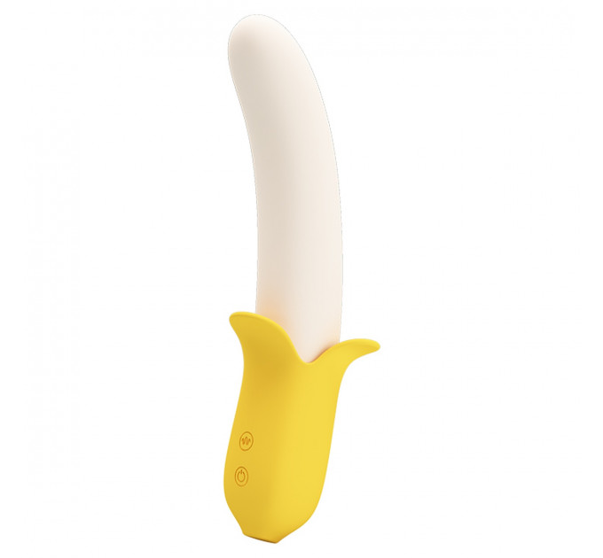 Вибратор в форме банана Pretty Love Banana Geek с фрикциями, 19.5 х 3.1 см