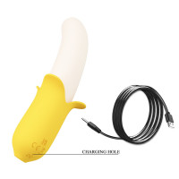Вибратор в форме банана Pretty Love Banana Geek с фрикциями, 19.5 х 3.1 см