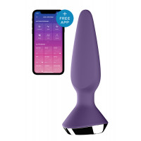 Анальная пробка с двумя моторами Satisfyer Plug-ilicious 1 и управлением с телефона, фиолетовая Анальная пробка с двумя моторами Satisfyer Plug-ilicious 1 и управлением с телефона, фиолетовая