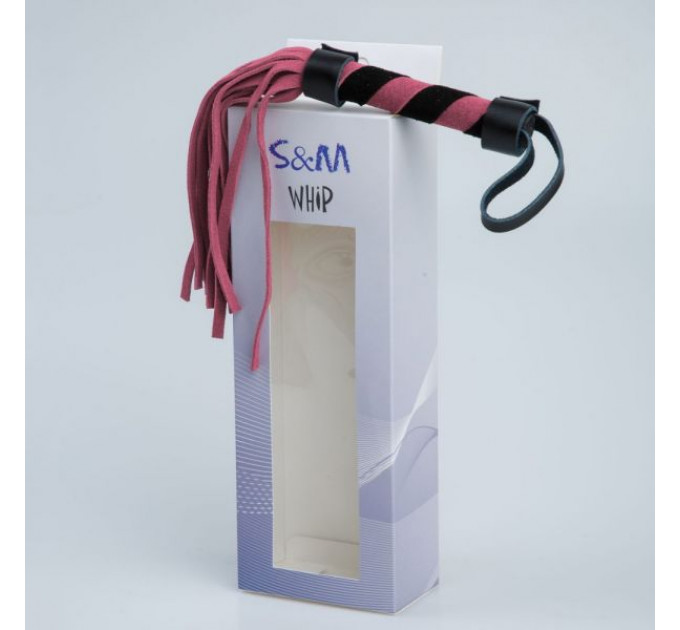 F61427 батіг із замші міні FLOGGER BLACK / PINK