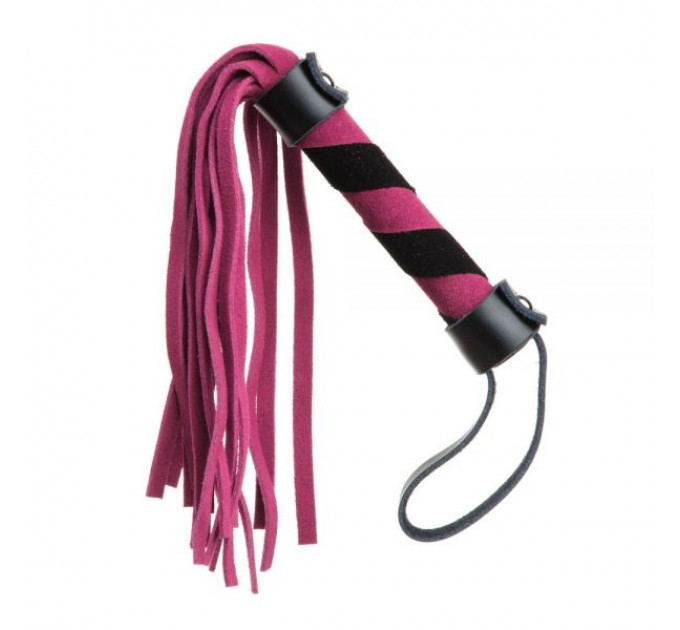 F61427 батіг із замші міні FLOGGER BLACK / PINK