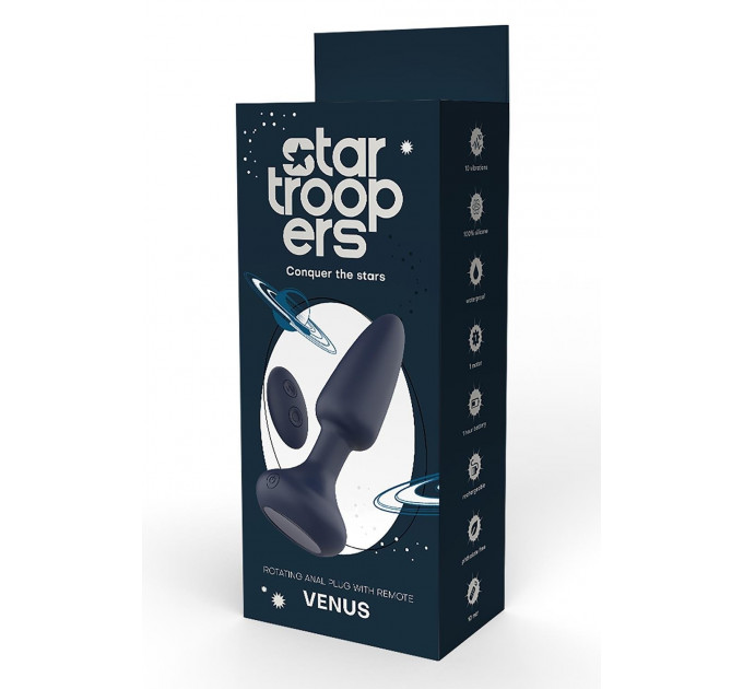Анальная пробка DreamToys Startroopers Venus с дистанционным пультом управления, черная
