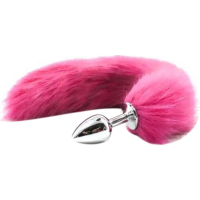 Анальная пробка S лисий хвост DS Fetish Anal plug S faux fur fox tail Pink polyeste Анальная пробка S лисий хвост DS Fetish Anal plug S faux fur fox tail Pink polyeste