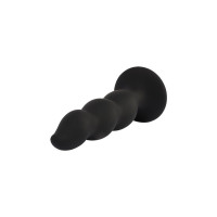 Анальна пробка із хвилястою поверхнею Chisa Black Mont чорна, 4.8 см