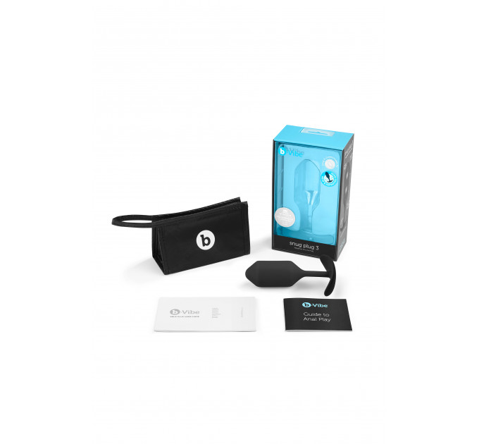 Анальная пробка со смещенным центром тяжести Snug Plug 3 B-Vibe, силиконовая, черная