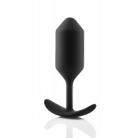 Анальна пробка із зміщеним центром ваги Snug Plug 3 B-Vibe, силіконова, чорна