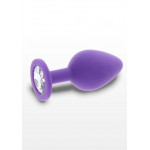 Анальная пробка с прозрачным кристаллом Toy Joy Diamond Booty Jewel фиолетовый, Medium