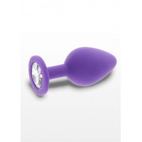 Анальна пробка із прозорим кристалом Toy Joy Diamond Booty Jewel фіолетовий, Medium
